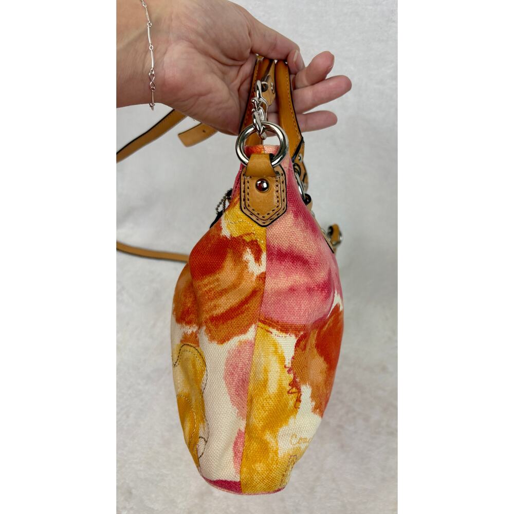 Coach Ashley Multicolor Floral Satchel in Durable Canvas with Leather Trim - Picture 4 of 15